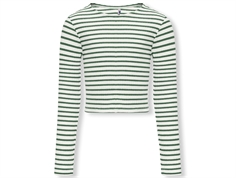 Kids ONLY cloud dancer/hedge green striped top